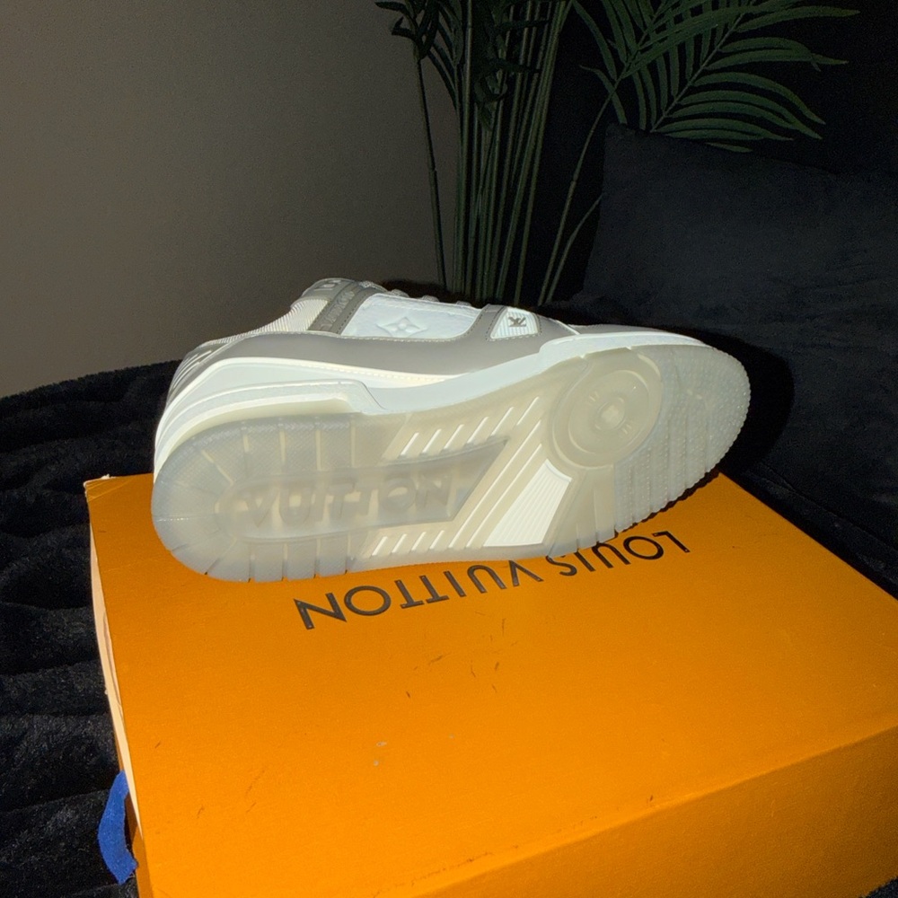 Louis Vuitton White & Light Gray Low-Top Trainer 5/39 in European - Picture 2 of 4